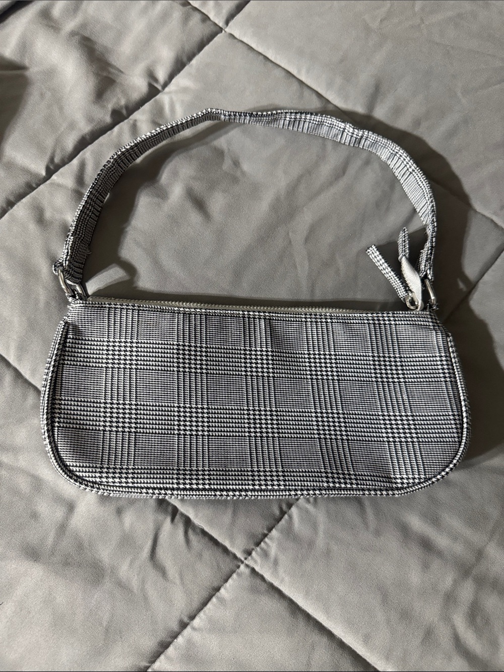 Source Unknown Black & White Plaid Mini Shoulder Bag